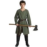 VZQI Kids Medieval Pirate Costume Tunic Renaissance Knight Warrior Viking LARP Halloween Green Boys Tops