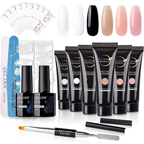 GELLEN Poly Nail Gel Kit Nail Extension Set With 6 Colors Classic