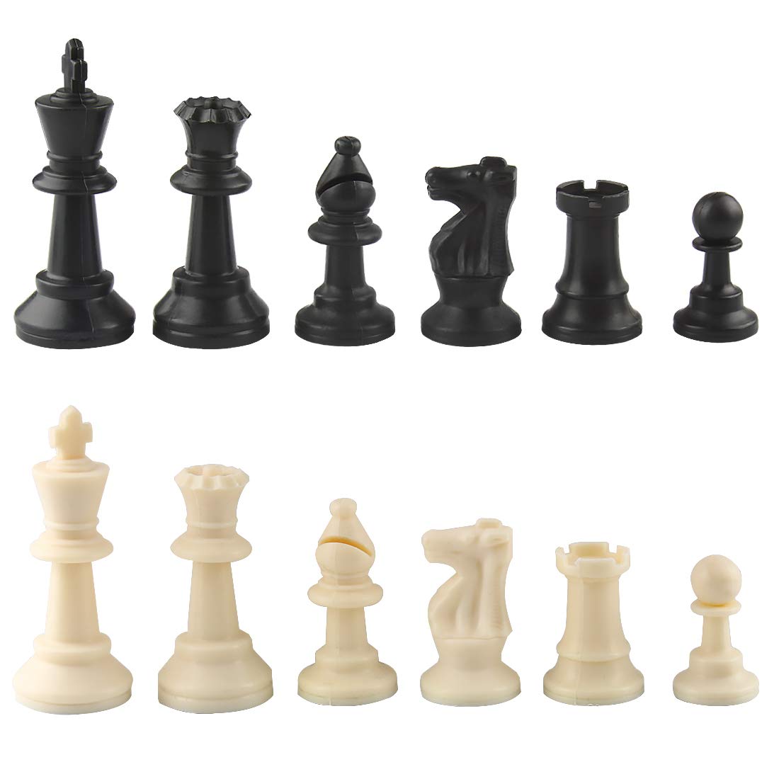 Andux Set of 32 Chess Pieces Plastic Chess Pieces Only XQZ-02 (75mm)