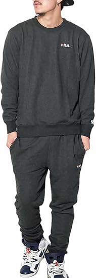 Fila フィラ スウェット 上下 メンズ ブランド セットアップ チャコールll Fa17 M123 B系 ストリート系 ファッション 大きいサイズ ジャージ上下セット 通販 Amazon