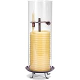 Candle by the Hour 80-Hour Candle with Glass Cylinder, Eco-friendly Natural Beeswax with Cotton Wick