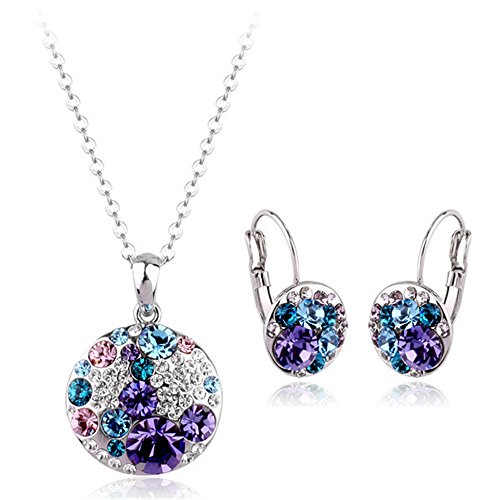 LovEnter 18K Gold Plated Crystal Mouse Necklace And Earrings Jewelry