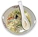 Ramen Soup Bowl Set of 1 - Chopsticks, Hooked Spoon, White with Japanese Plum (Ume) Flowers, by Umami Tableware - Great as Gift, Holds About 2 Cups of Noodles and Broth