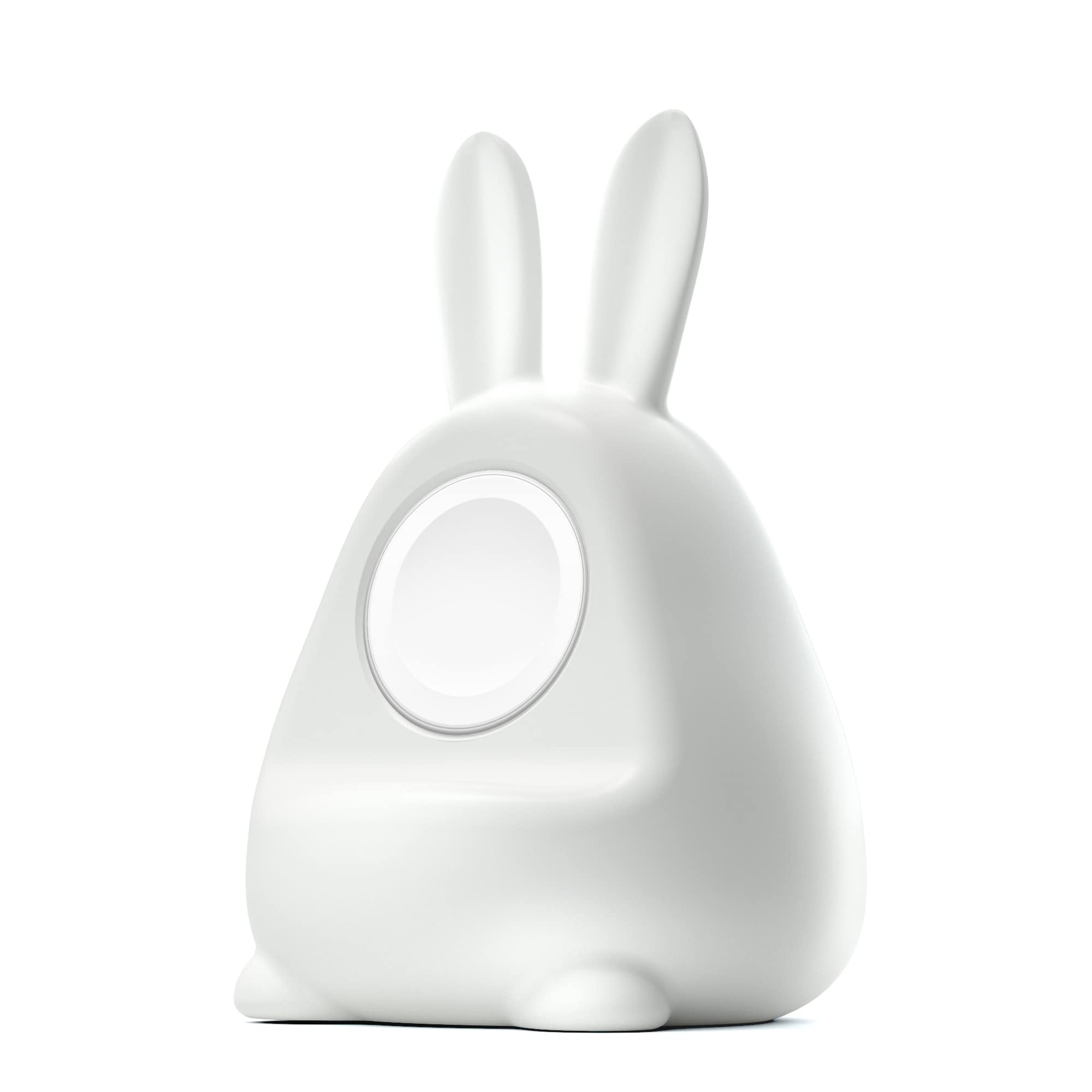 ELETIUO Charger Stand Silicone Dock Holder for Apple Watch Series 8/Ultra/SE2/7/6/SE/5/4/3/2/1 (49/45/44/42/41/40/38mm),Bunny iWatch Charging Dock,Supports Nightstand Mode,White