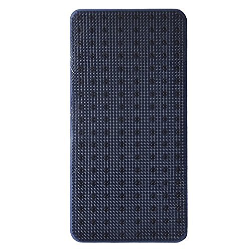 YK Decor Bath Tub Shower Mat Non-slip PVC Bathtub Mats Machine Washable Mildew Resistant Anti Bacterial Shower Mat for Bathroom with Suckers (Dark Blue, 28x14 inch)