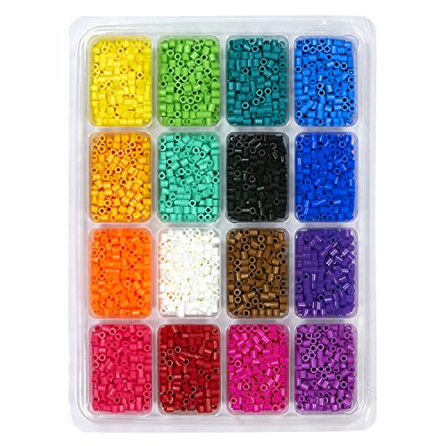 Perler 17605 Assorted Fuse Beads Kit with Storage Tray and Pattern Book