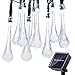 Icicle Solar String Lights, 24.6ft Solar Outdoor Lights with 40 Waterproof LED, 8 Modes Waterdrop Decoration Lights for Garden, Patio, Lawn, Gazebo, Fence, Wedding, Holiday, Party (White)
