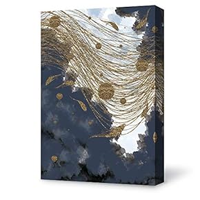 Canvas Wall Art for Living Room,Bedroom Home Decoration Gilding Abstract Artwork Ready to Hang - 12x18 inches