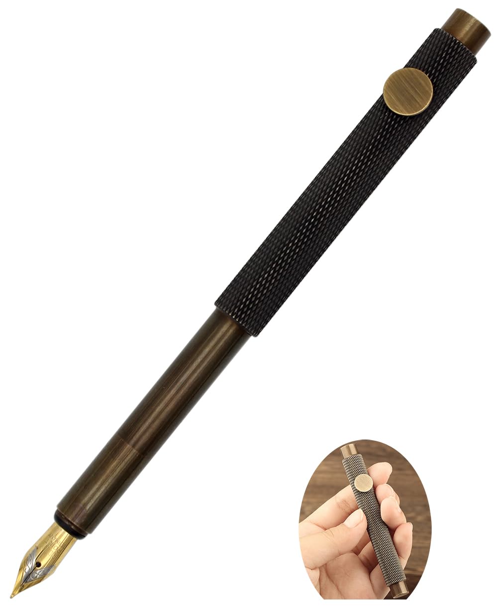 Gullor Vintage Brass Pocket Pen: Portable, Retro Charm in a Compact Size for a Delightful Writing Experience