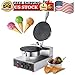 Waffle Irons, 1250W 110V Ice Cream Machines Commercial Electric Ice Cream Waffle Cone Maker Stainless Steel Nonstick Egg Biscuit Roll Maker Machine Bake Machine Baker Pastry Making Baking Tools Roll Ice Cream Cone Maker, USA STOCK