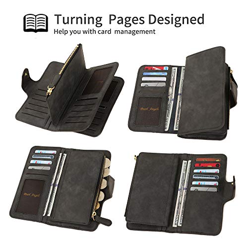 Pearl Angeli Rfid Women Wallet PU Leather Trifold Long Large Capacity  Ladies Purse Credit Card Clutch Organize