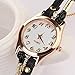 Charming Vintage Weave Wrap Leather Chain Bracelet Watch for Womens Ladies (Black)