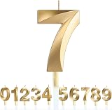 Polly Online 3D Gold Birthday Number Candles Set 0-9 for Cakes