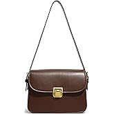 Farcauo Shoulder Bag for Women Crossbody Purses Retro Women's Shoulder Handbags Dark Brown Mini Purses for Women Small Saddle Bag with 2 Removable Strap