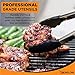 PREMIUM Silicone Kitchen Serving Utensil Set - Stainless Steel Metal and Black Utensils Including Tongs Spoons Spatula Ladle Whisk and Frosting Spatula Professional Nonstick Safe Modern Cooking Tools