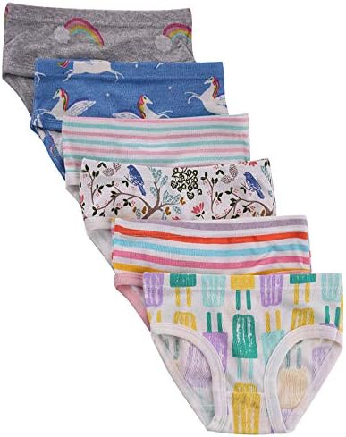 benetia Toddller Girls' Underwear Baby Soft Cotton Panties Little Kids Assorted Briefs (Pack of 6)