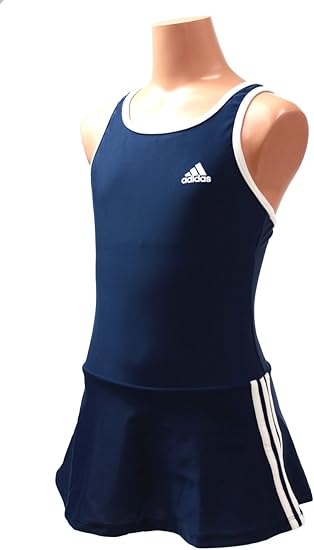 Amazon Kbx07 アディダス Adidas 女子水着 ガールズ水着 ワンピース水着 スクール水着 スカート 100 110 1 130 140 150 160 0318紺 白 160 水着 通販