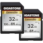 【5-Years Data Recovery】 GIGASTONE 32GB SDHC Memory Card, Pro Series Camera, 2 Cards, Speed Up to 100MB/s, Compatible with Can