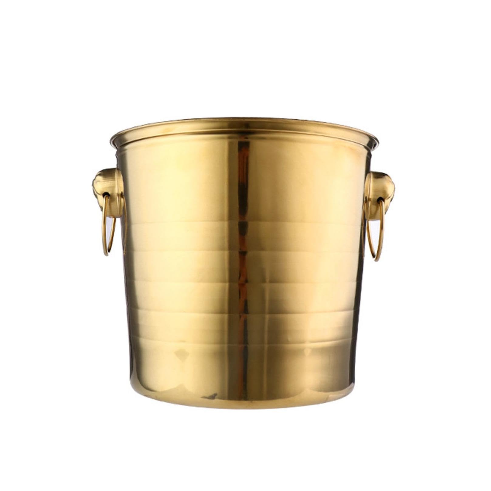 Seau à Champagne avec PoignéEs, 3l Seau à Glace en Acier Inoxydable Isolé à Double Paroi, Glace, IdéAl pour Les Bars à Cocktails, Les FêTes,Anniversaires FêTes Pique-Niques (Gold)