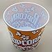 Retro Style Popcorn Bowl Large Plastic Container, Reusable Tub Movie Theater Bucket 9.5 X 8.5