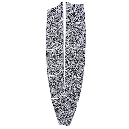 Set of 9 Pieces Kitesurf Kiteboard Surfboard Traction Full Deck Pad Non-Slip and Ultra-Light - Black White Camo - Thumbnail 6
