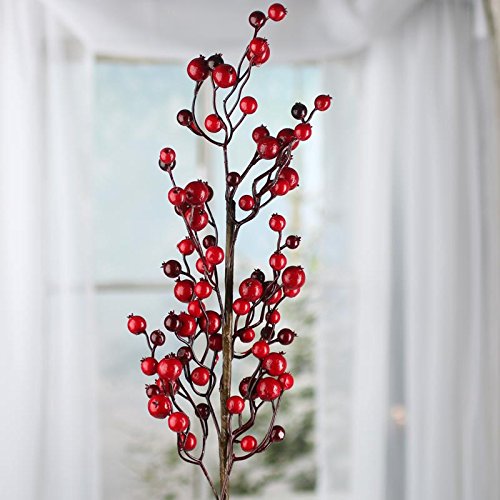 Factory Direct Craft 30 inch Holiday Red and Burgundy Artificial Berry Embellishing Sprays for Holiday and Home Decor- 2 Sprays total