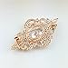 SELOVO Vintage Style Wedding White Oval Zircon Crystal Wedding Pin Brooch Rose Gold Tone