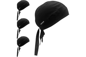 OWONIULE Cotton Doo Rag Skull Cap Sweat Wicking Head Wraps Breathable Helmet Liner Beanie Dew Rags for Men