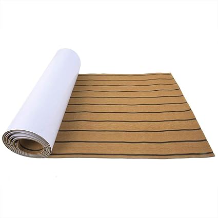 Boat Floor Mat 240x60x0 6cm Eva Imitation Teak Non Slip Self