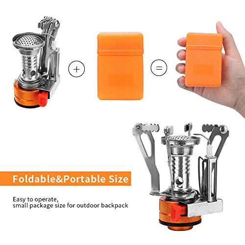Lion Camping Cookware Mess Kit，Lightweight Pot Stove Tank Bracket Knife Fork Spoon and Cup for Outdoor Camping Backpacking Hiking and Picnic - Thumbnail 2