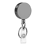 1 Pack Heavy Duty Retractable Badge Reel Metal ID