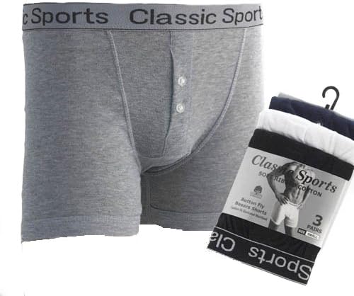 A1A AVENUE 3 Pairs of Mens Classic Sport Boxer Shorts Cotton Blend ...