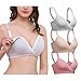 EMY Lace Nursing Bra Maternity Bra 3 Pack Sleep Bra for Maternity to Nursing Seamless Cotton (36/80)