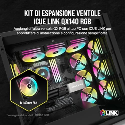 iCUE LINK QX140 RGB Cupola Magnetica da 140 mm Ventola - Nero