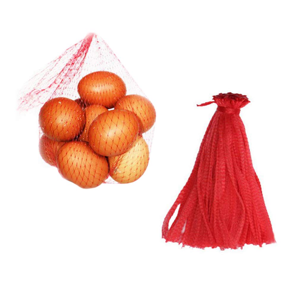 200pcs Mesh Produce Bag, Organic Nylon Fruits and Veggies Cereals Bags for Grocery Storage Shopping with Drawstring,38CM
