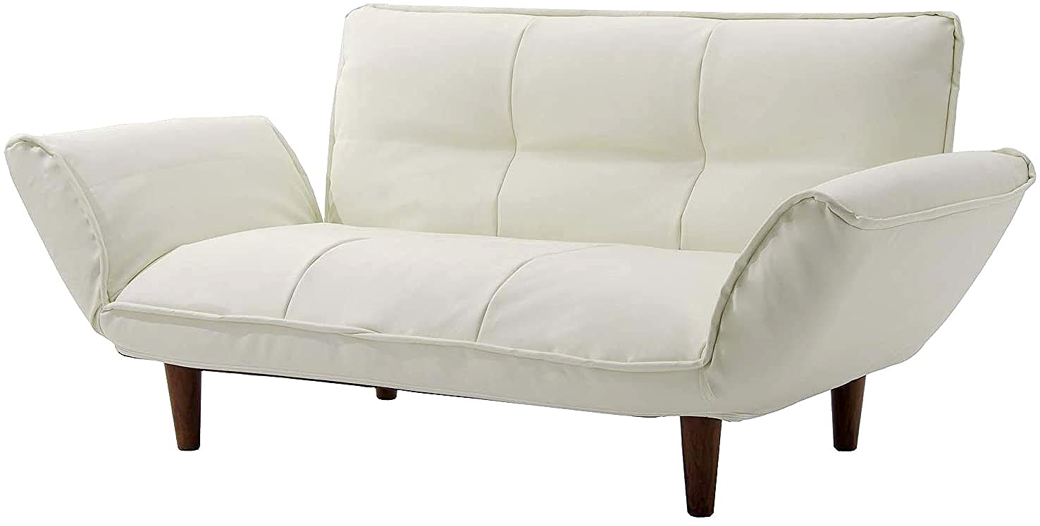 セルタン(Cellutane) 日本製 カウチソファー 和楽の極 2人掛け ポケットコイル PVC アイボリー 背部肘部14段階リクライニング 高反発 A01p-14段-598WH商品画像