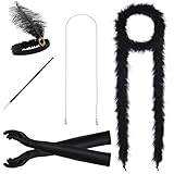 JustinCostume 1920s accessories Headband Necklace Gloves Cigarette Holder