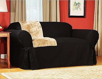 Amazon Com Soft Micro Suede Solid Black Arm Chair Slipcover 1