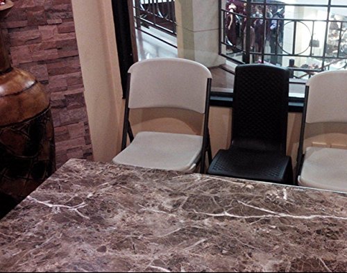 BESTERY Brown Look Marble Self Adhesive Gloss Vinyl Wrap Film Kitchen Contact Paper Peel Stick Wallpaper Decor Shelf Liners 24''x79'' (Brown)