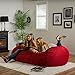 GDFStudio 6 Ft Faux Suede Microfiber Bean Bag (Red)