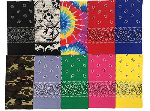 1 100+Cotton+Pack+Bandana+Assorted