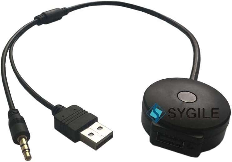 Sygile USB Cable with 3.5MM AUX to USB Female Bluetooth Car Kits Wireless Music Receiver Interface Audio Adapter for MINI Cooper BMW Series 1, 2, 3, 5, 6, 7, X1 X3 X4 X5 X6