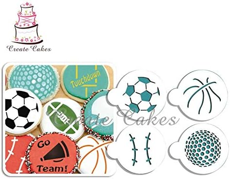 NAMTOM 1 piece Large Sports Ball Cookie Stencils Cookie StencilStencil for cake decorating stencil