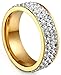 VNOX Women Stainless Steel Eternity Ring CZ Cubic Zirconia Circle Round,Gold Plated,7mm Width,Size 6
