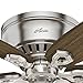 Hunter Fan Company, 51092, 42 inch Builder Low Profile Flush Mount Ceiling Fan with Lights, LED Light Kit, Pull Chain, Brushed Nickel Finish