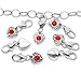 Sexy Sparkles Clip-On Charm for Bracelets and Accessories – July Birthstone Heart with Red Rhinestone, Lobster Clasp Pendant, Zinc Alloy