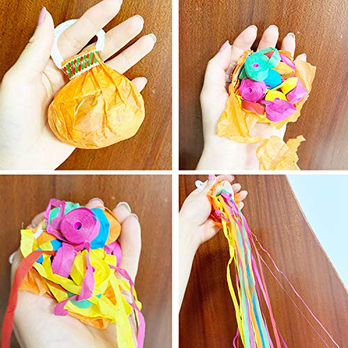 12 Pieces Throw Streamers Throw Confetti Party Streamers Magic with Handle for Weeding, Birthday, Wedding Anniversary, Starting School Ceremony, Graduation Ceremony Party Favors Shows(Color at random)