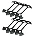 Bytiyar 8 pcs Aluminium Alloy 3 inch Fishbone Tent Stakes Deck Anchor Pegs Rope Buckle Hook Cord Adjuster Tensioner Kit for Camping on Wood Platform Black