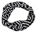 Pop Fashion Shop Women's Infinity Scarf, Geometric Pattern Scarf, Zipper Scarf, Fashion Scarf, Infinity Scarves (Black)