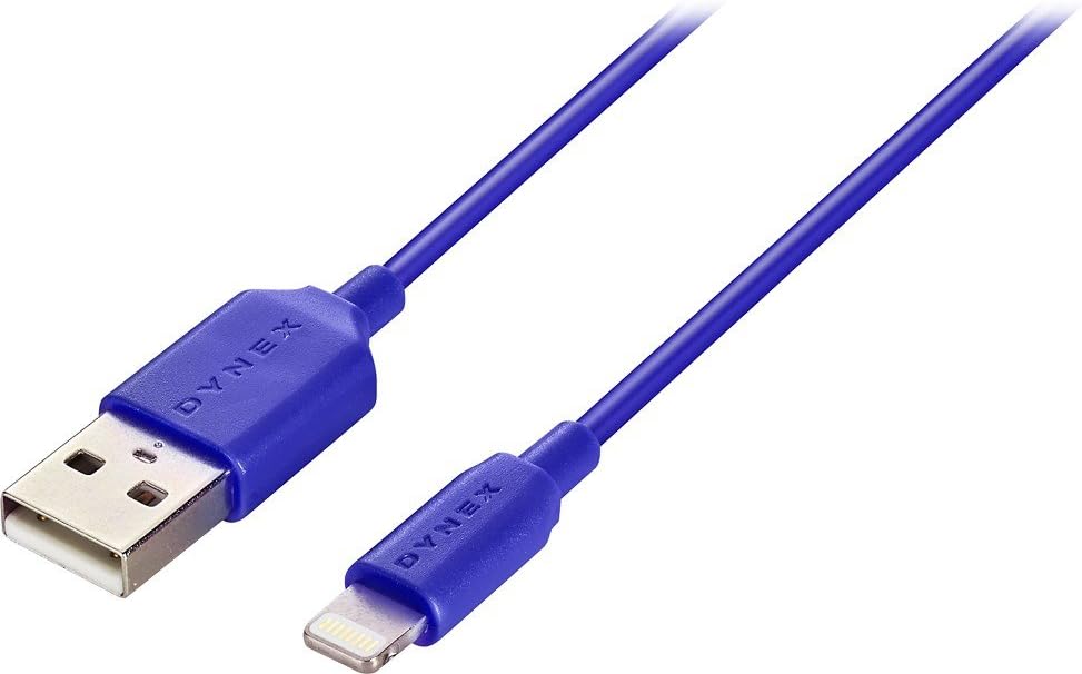 Dynex - Apple MFi Certified 3' Lightning-to-USB Charge-and-Sync Cable-Purple